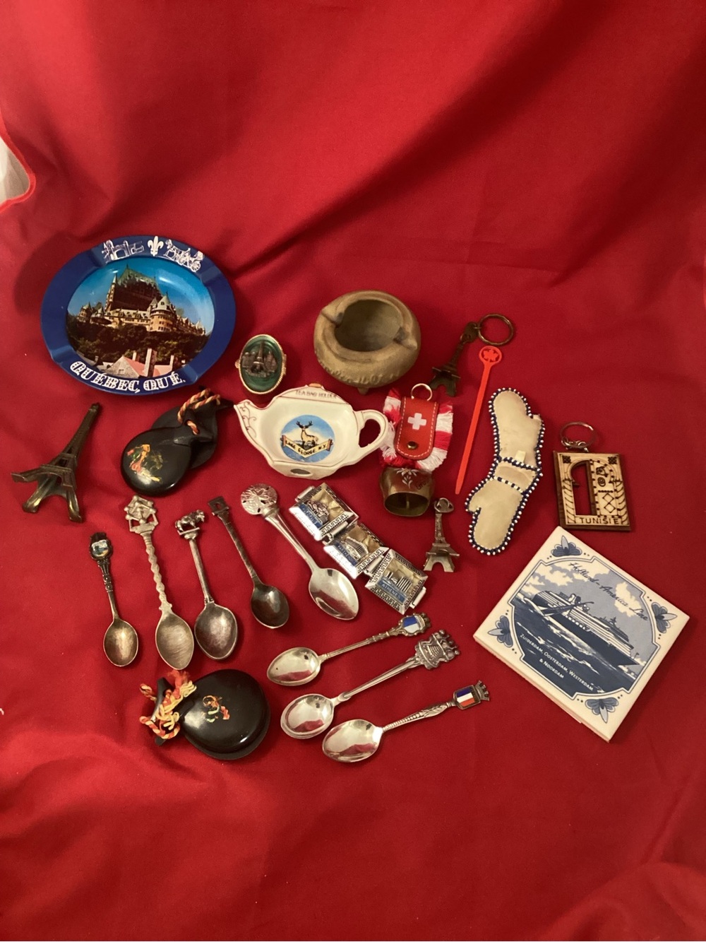 Vintage Souvenirs and Collectible Spoons junk Drawer